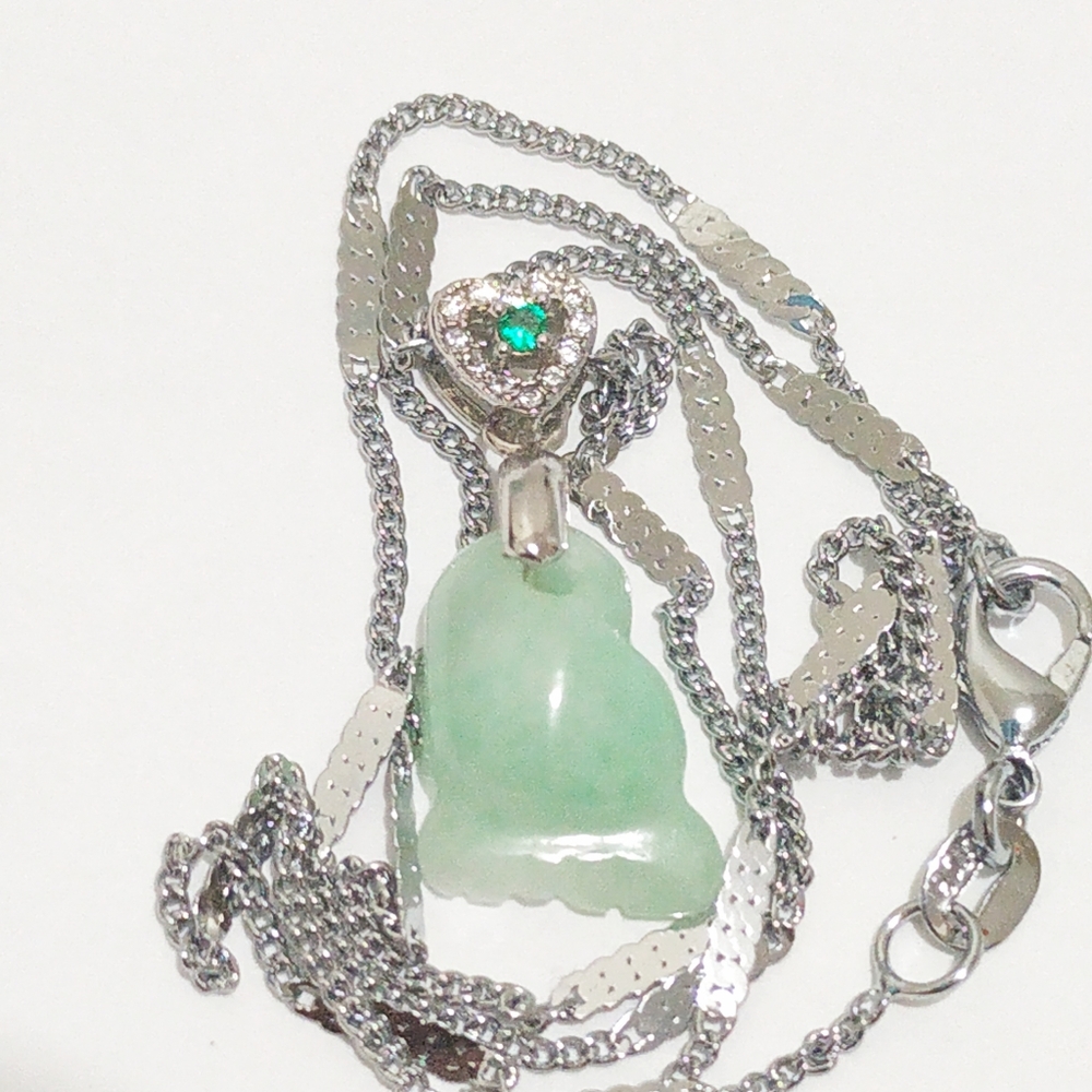 100% new authentic type a green lucky jade pendant